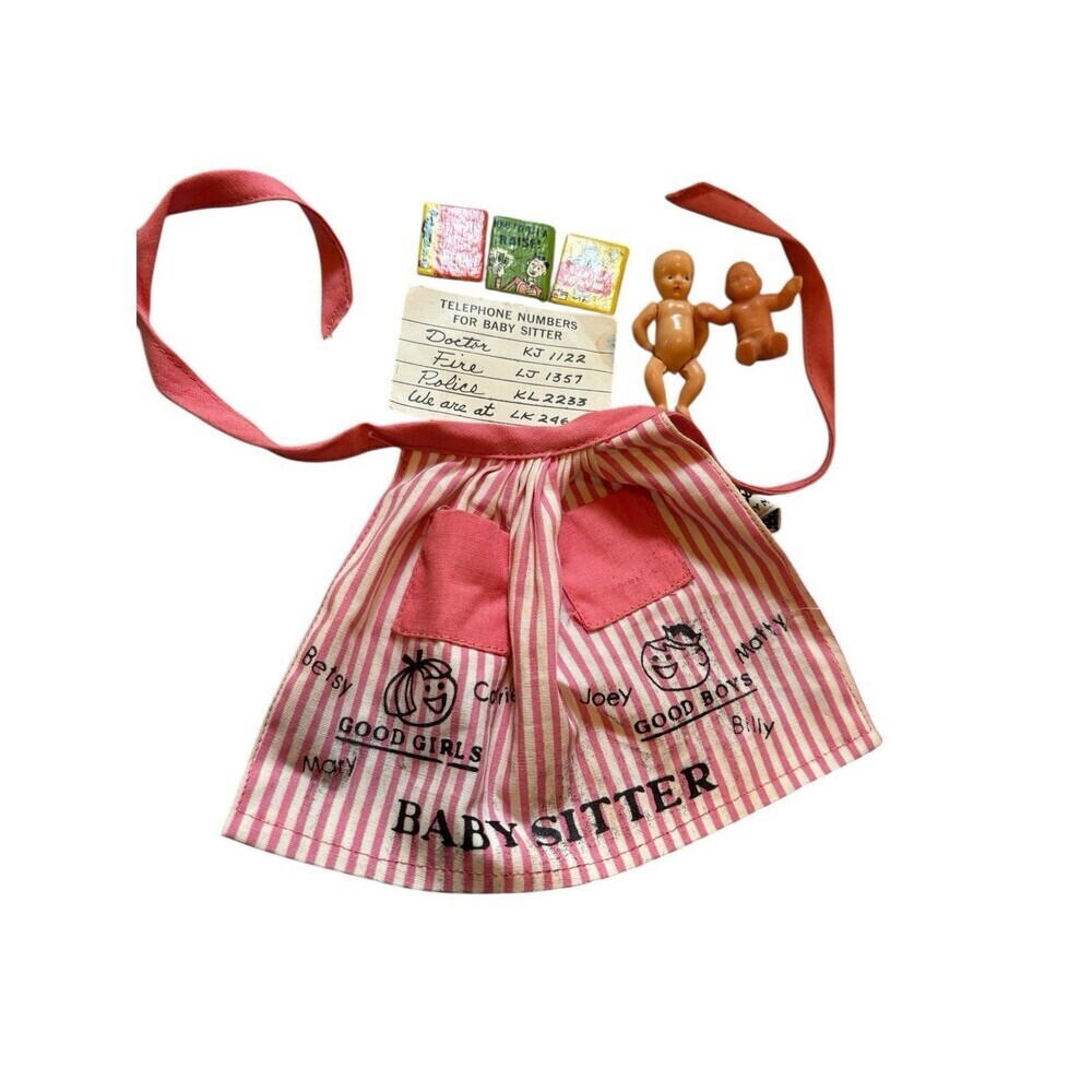 Vintage Barbie #953 Babysitter Good Girls Good Boys Japan Apron Babies Books - Picture 1 of 4